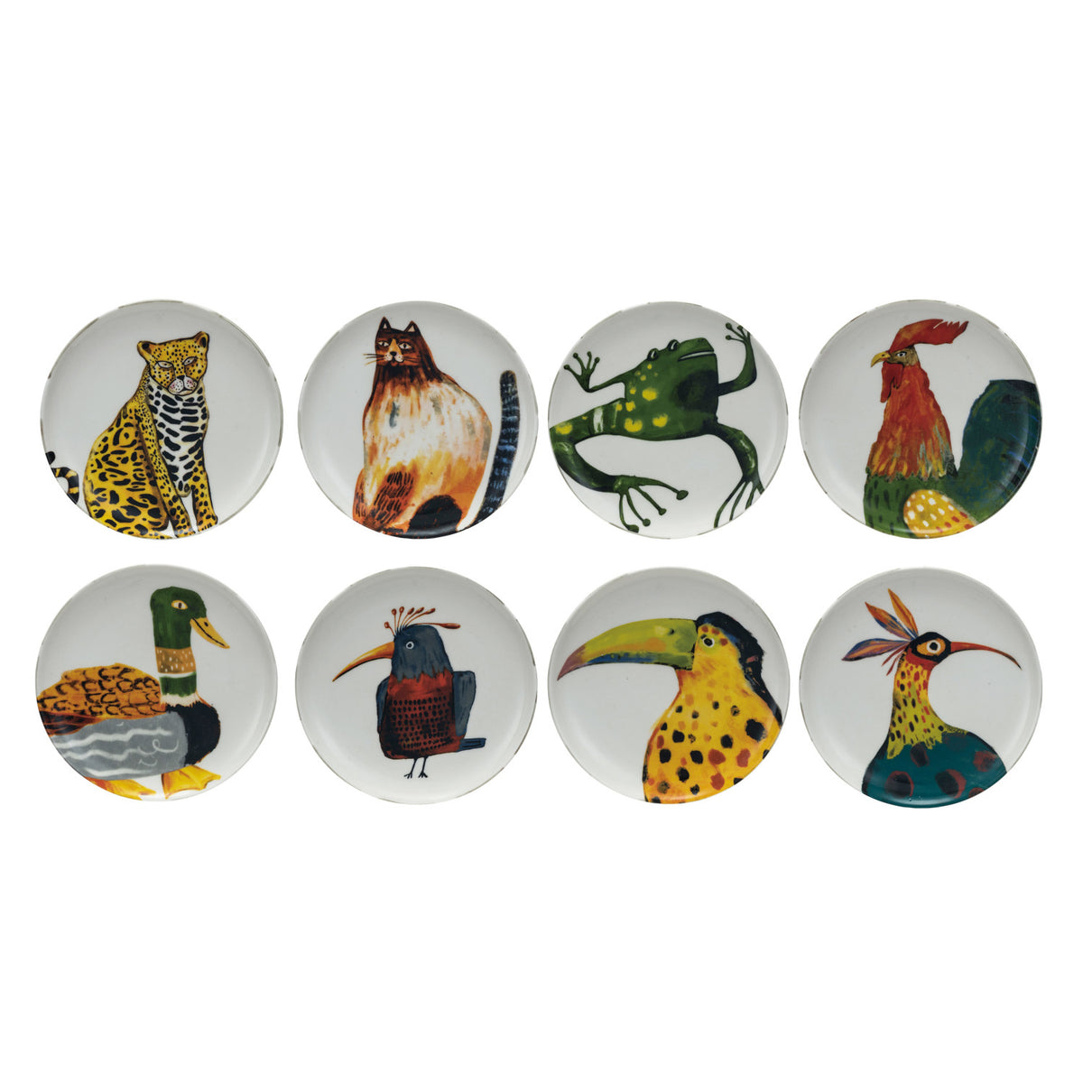Stoneware Plate with Animal/Bird - 8 Styles