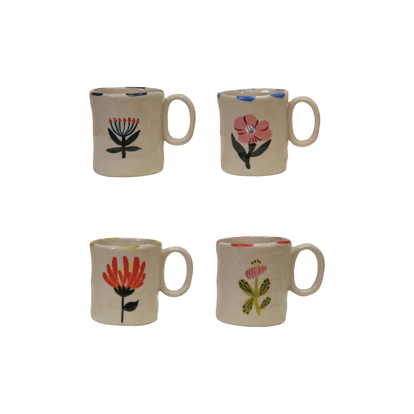 5 oz. Hand-Painted Stoneware Child Size Mug - 4 Styles