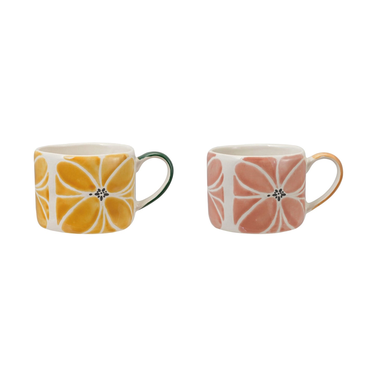 10 oz. Stoneware Mug with Wax Relief Design - 2 Styles