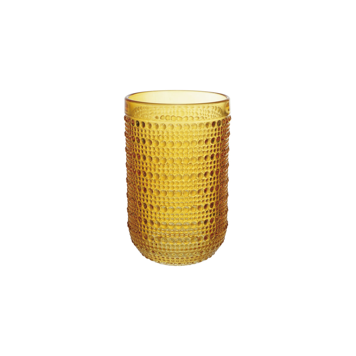 12 oz. Drinking Glass with Raised Dots - Green and Yellow