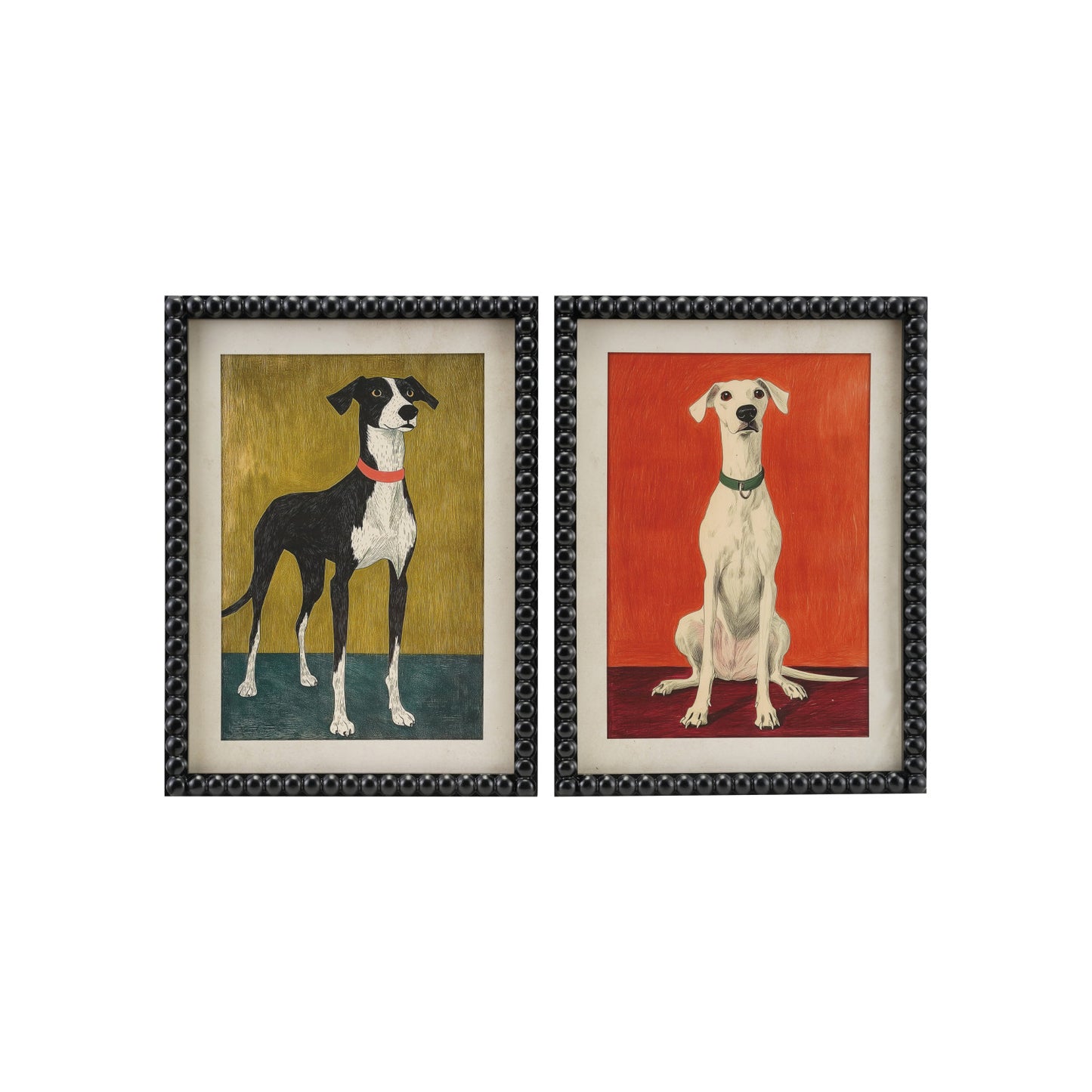 Wood Framed Glass Wall Decor with Dog & Bobbin Frame - 2 Styles