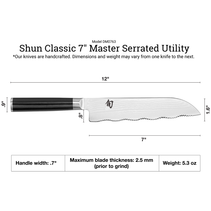 DM0763 CLASSIC MASTER SERRATED UTILITY 7in SHUN