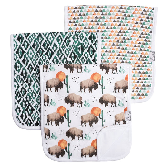 3 Pack Premium Burp Cloths - Bison