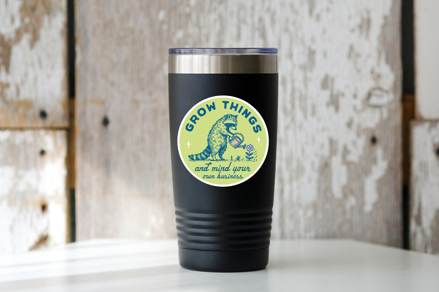 Grow Things and Mind Your Own Business Sticker - gardening