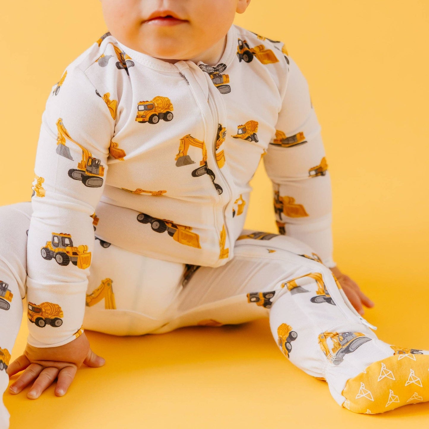 Bamboo Zip-Up Footie Pajama - Dozer: Newborn