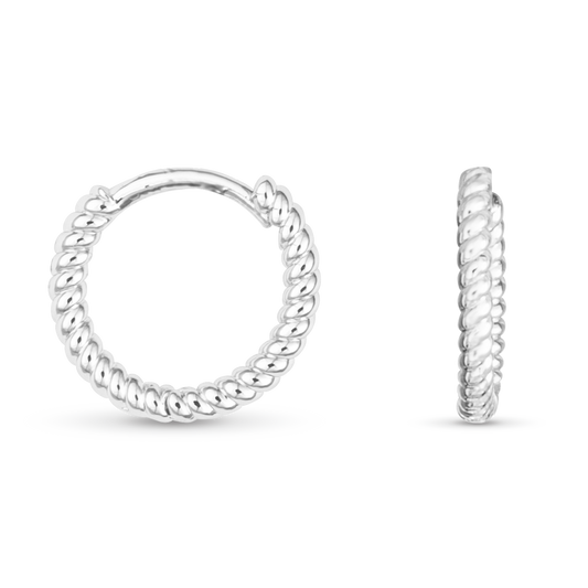 'Add A Charm' Hoop Earrings | Blu Charm Collection: Silver / Braided Hoop Earring