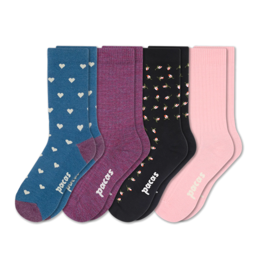 Women's Light-Weight Crew Pacas Socks: Assorted - Small / Medium (US: 5 - 8)