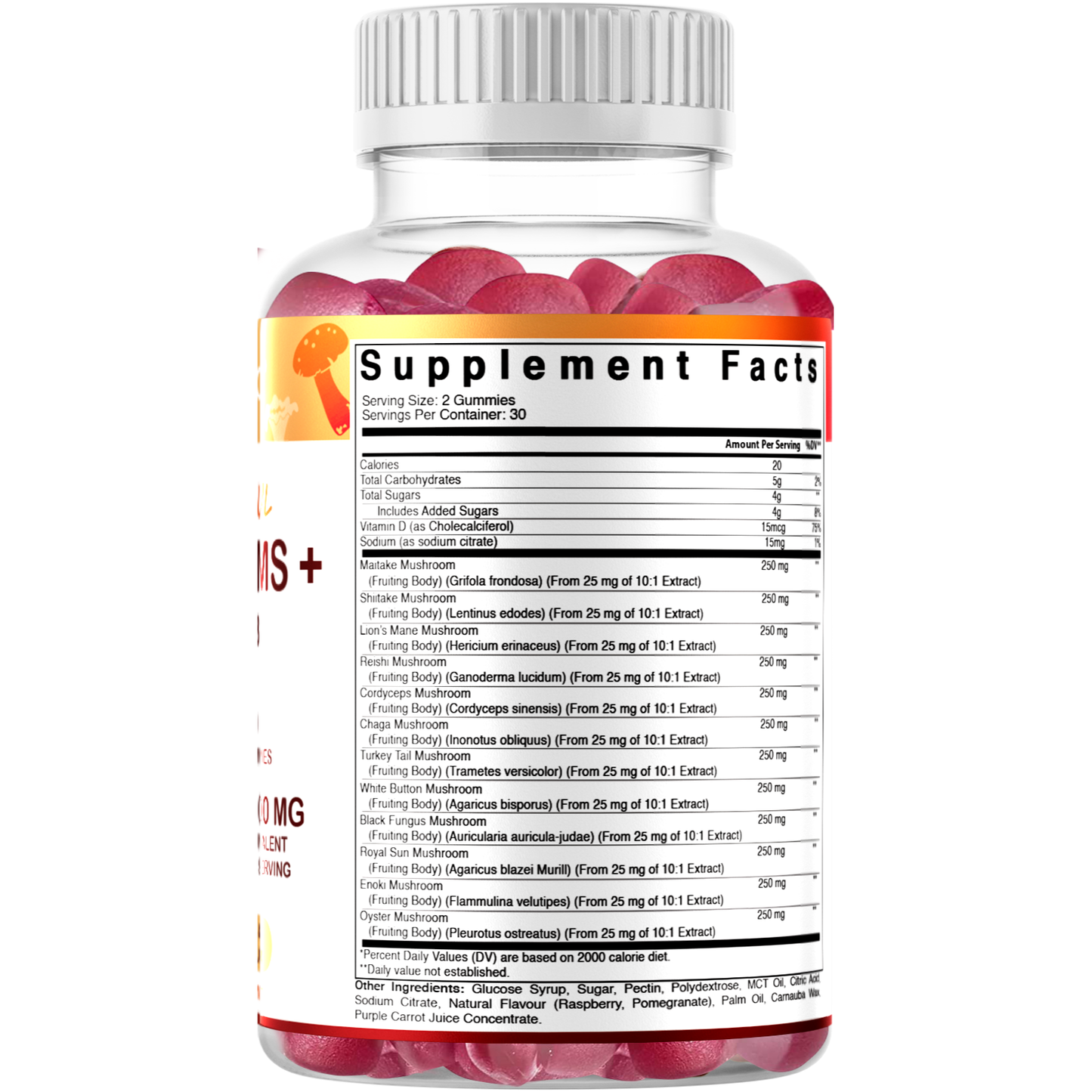 Vitamatic | Mushroom Complex with D3 | 60 Gummies