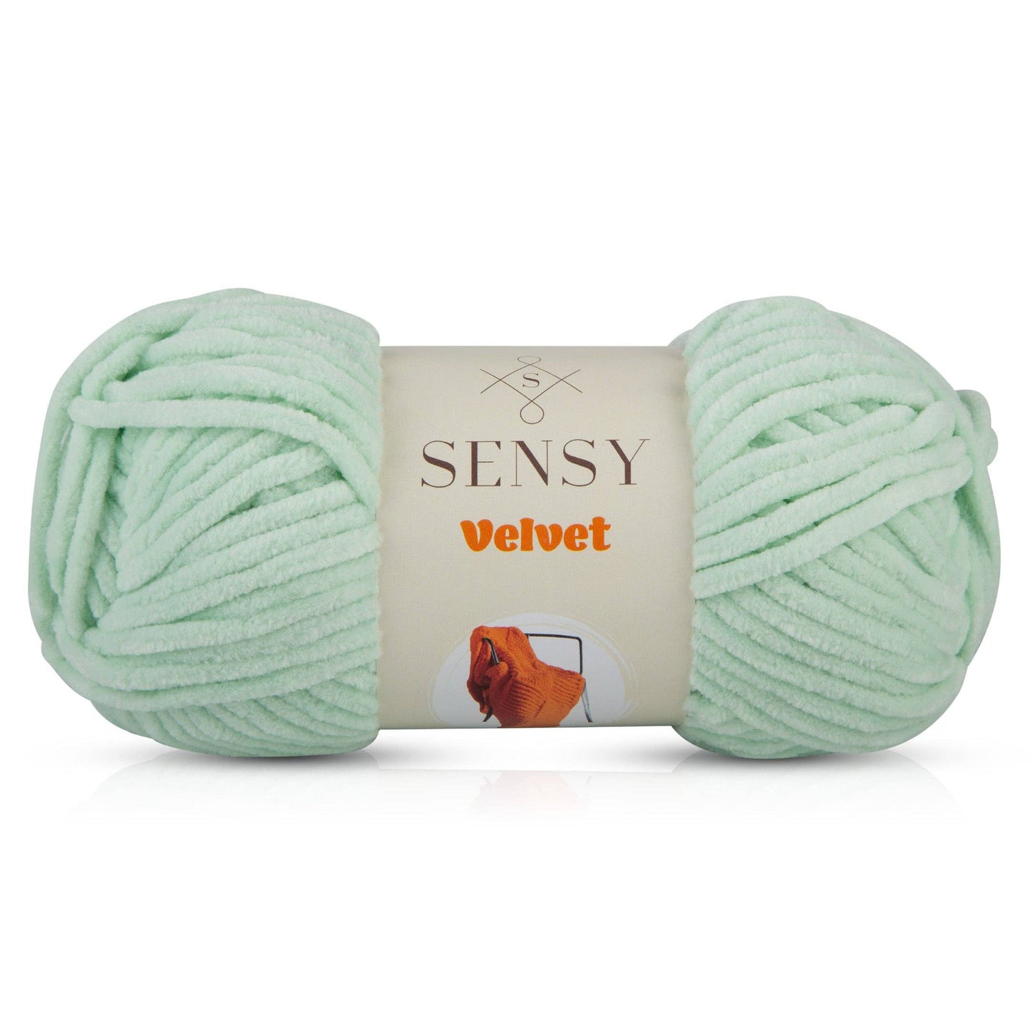 Sensy Velvet Yarn, Blanket Yarn, 3.5 oz, 132 Yards, Gauge 5 Bulky: Baby Blue / 1 Skein