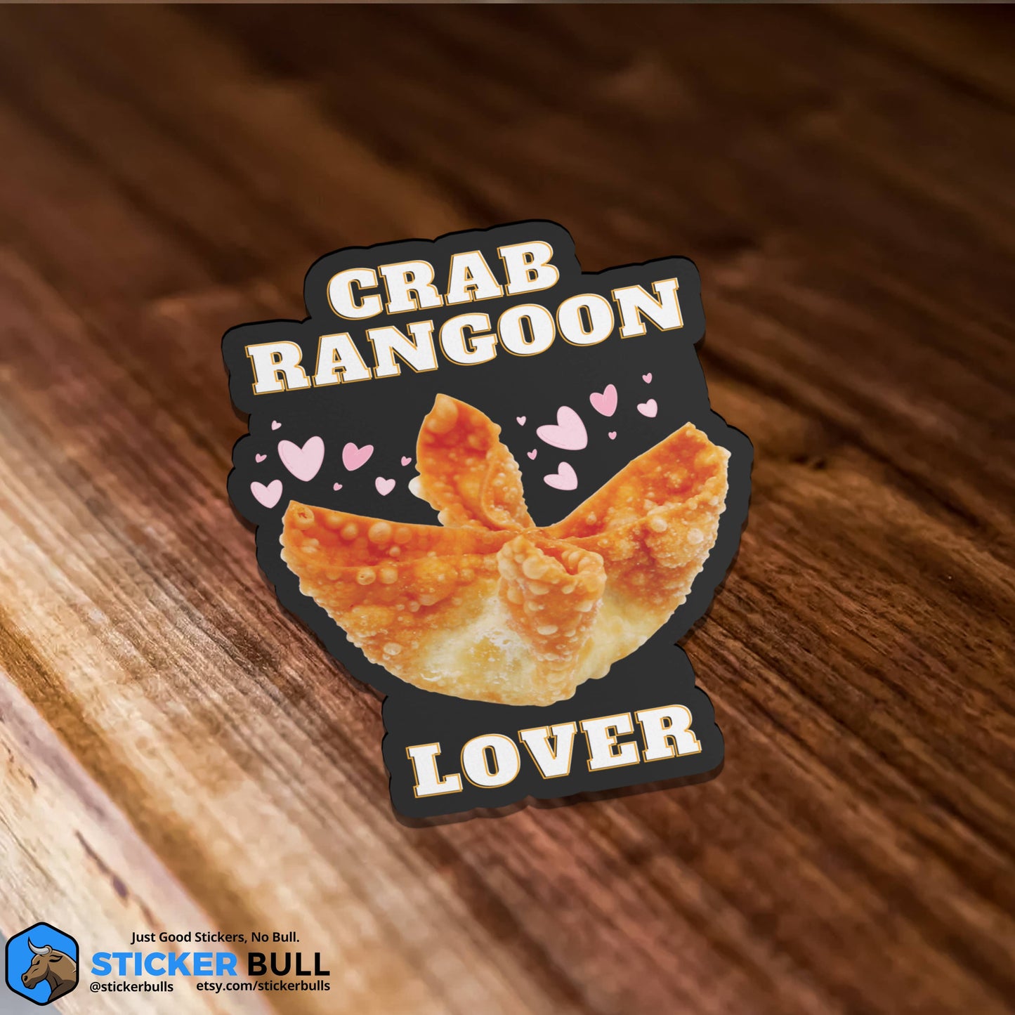 Crab Rangoon Lover Food Meme Sticker, Waterproof Sticker