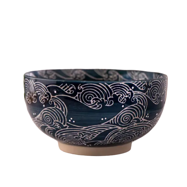 Wave Nami Bowl w/ Chopsticks, Spoon, Lid and Trivet Set