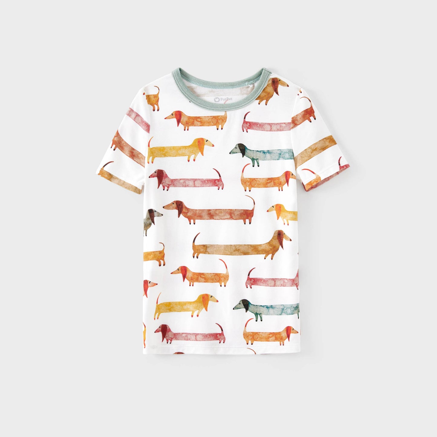Family Matching Animal-patterned Short-sleeve Pajamas Set: Multi-color / Kids: 8 Years