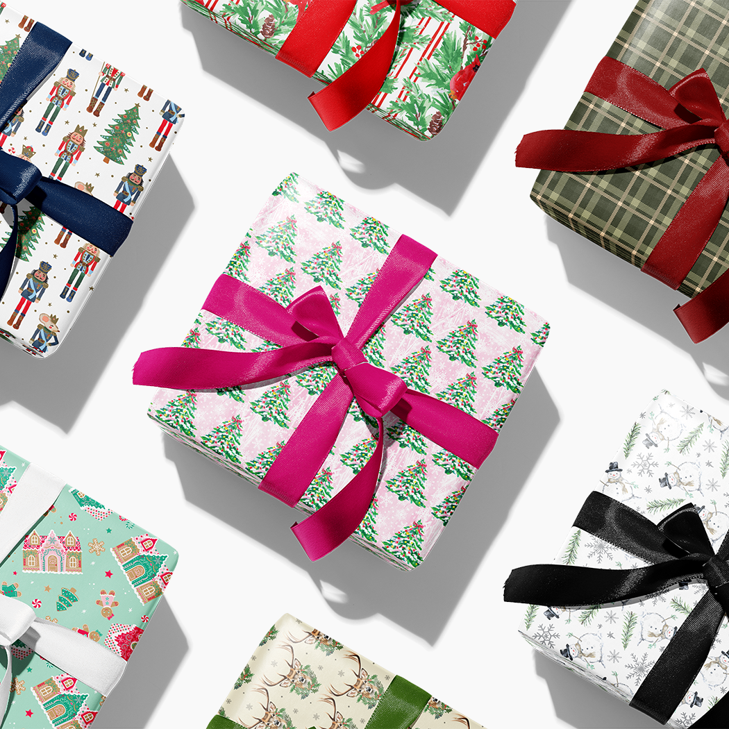 Christmas Gift Wrapping Paper: Green Tonal Stripe / 1 Pack / 24"x85'