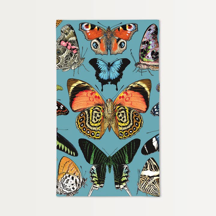 Butterflies Blue Flour Sack Towel