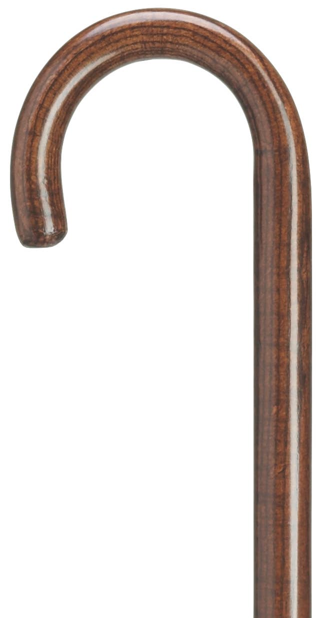 9003207 1" Round Nose Crook Handle "Hospital" Cane: Walnut