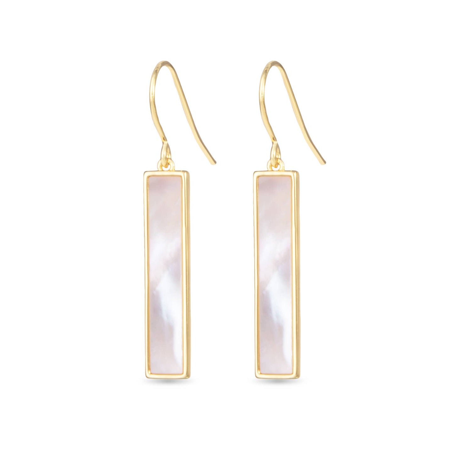 MOP Bar Drop Earrings - Gold