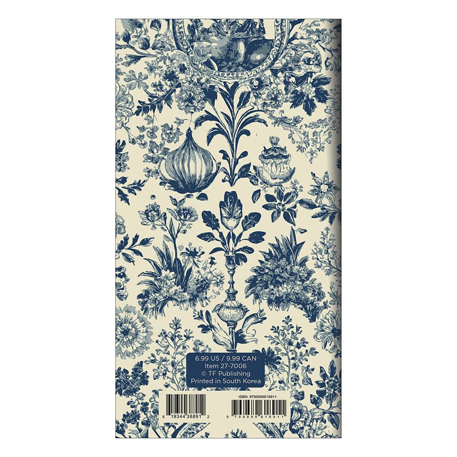 2027-2028 Blue Toile Small Monthly Pocket Planner