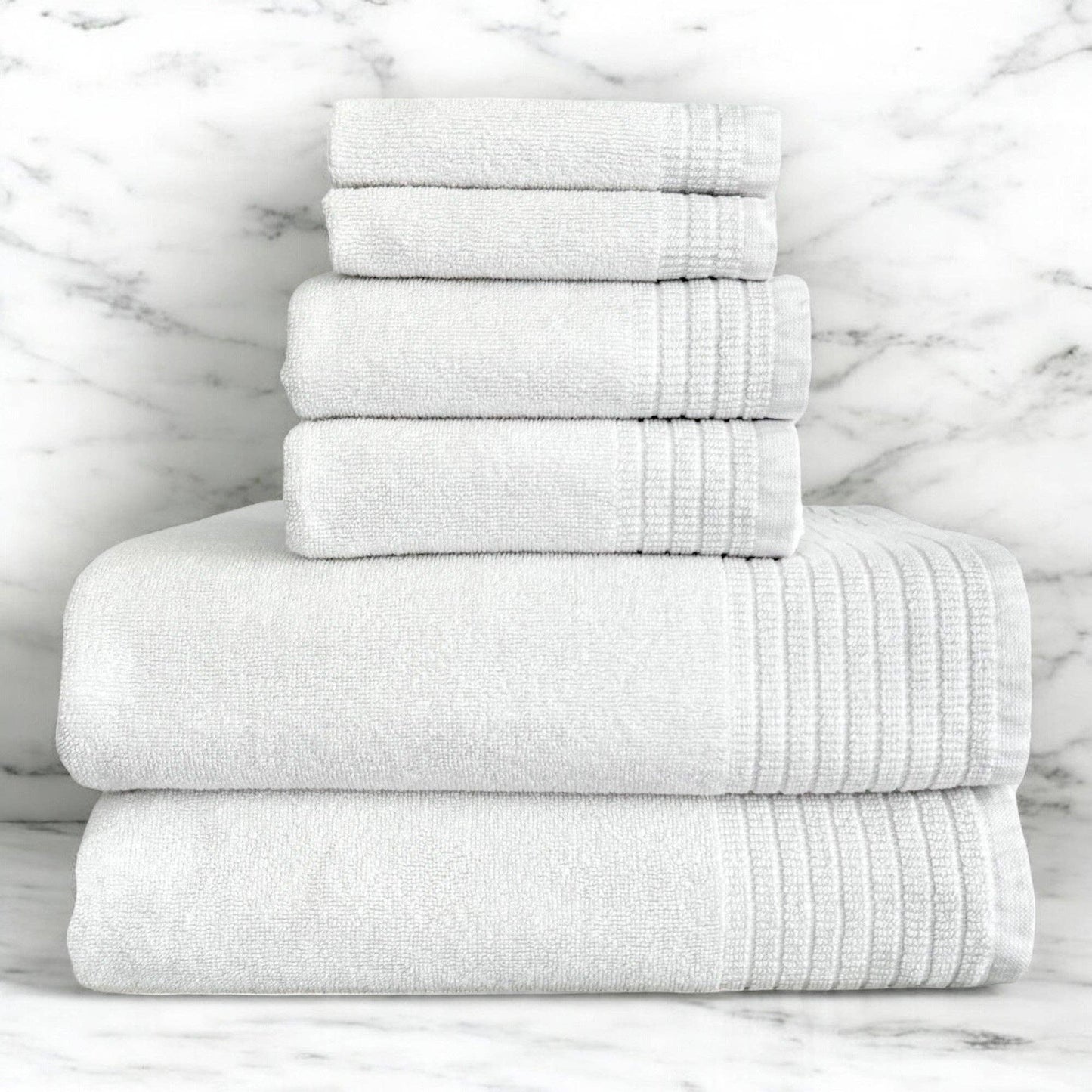 Bamboo Spa Towel Collection - 6pc Set: Stone