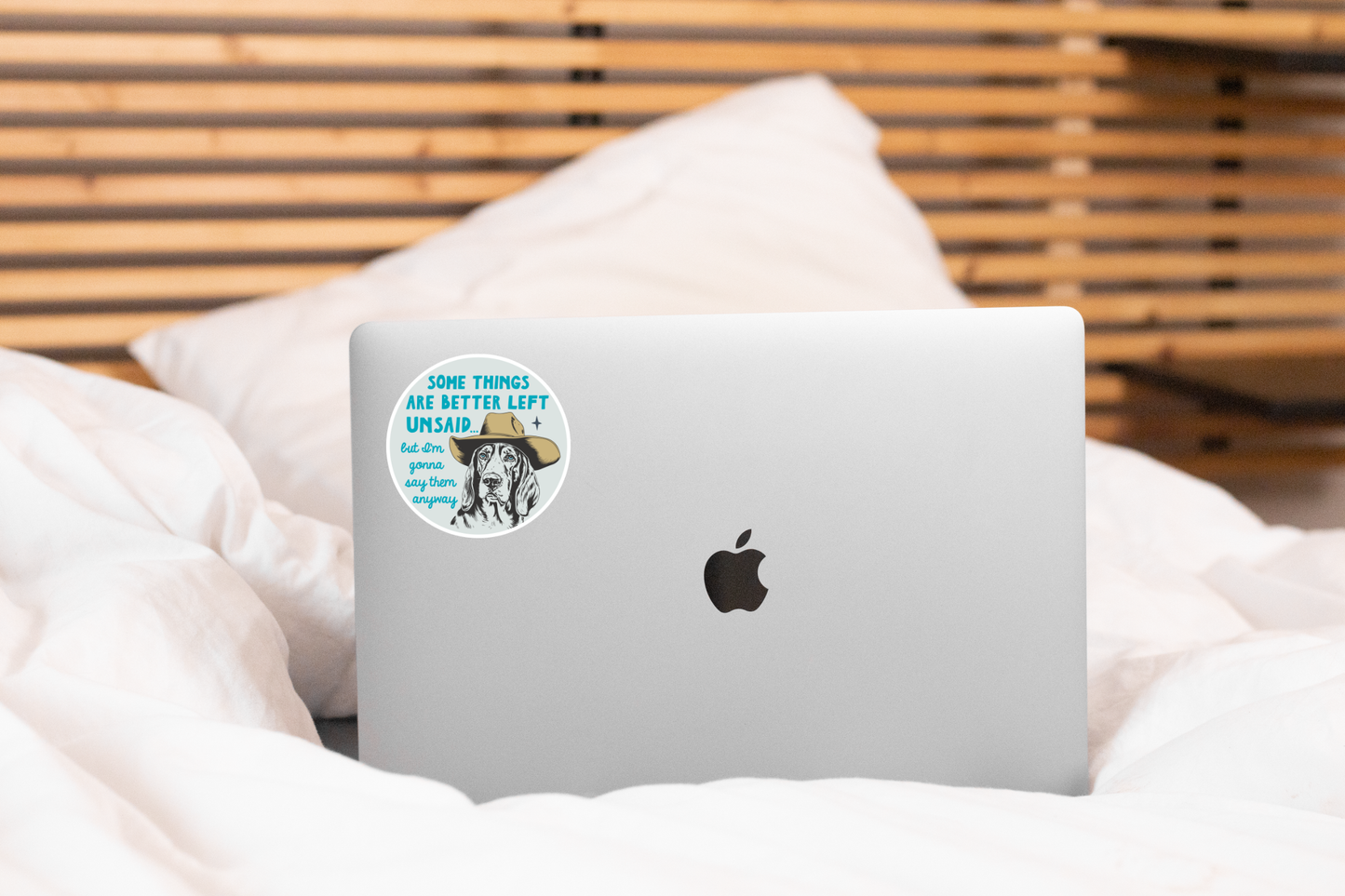Some Things Are Better Left Unsaid Sticker - cowboy dog, pet