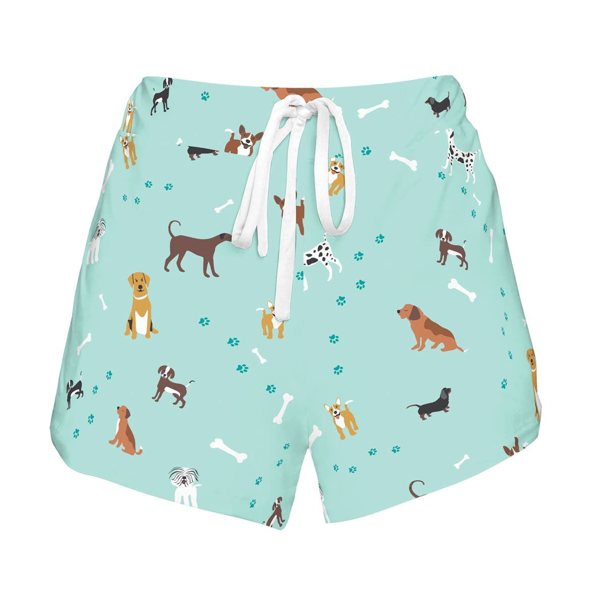 Bark At The Park Pajama Shorts | Blue Puppy Dog PJ Bottoms: M
