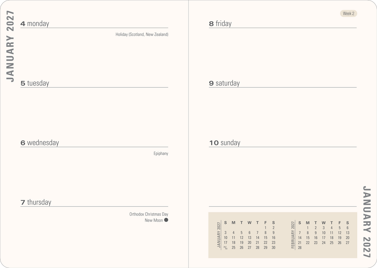 2027 Eucalyptus Weekly Planner