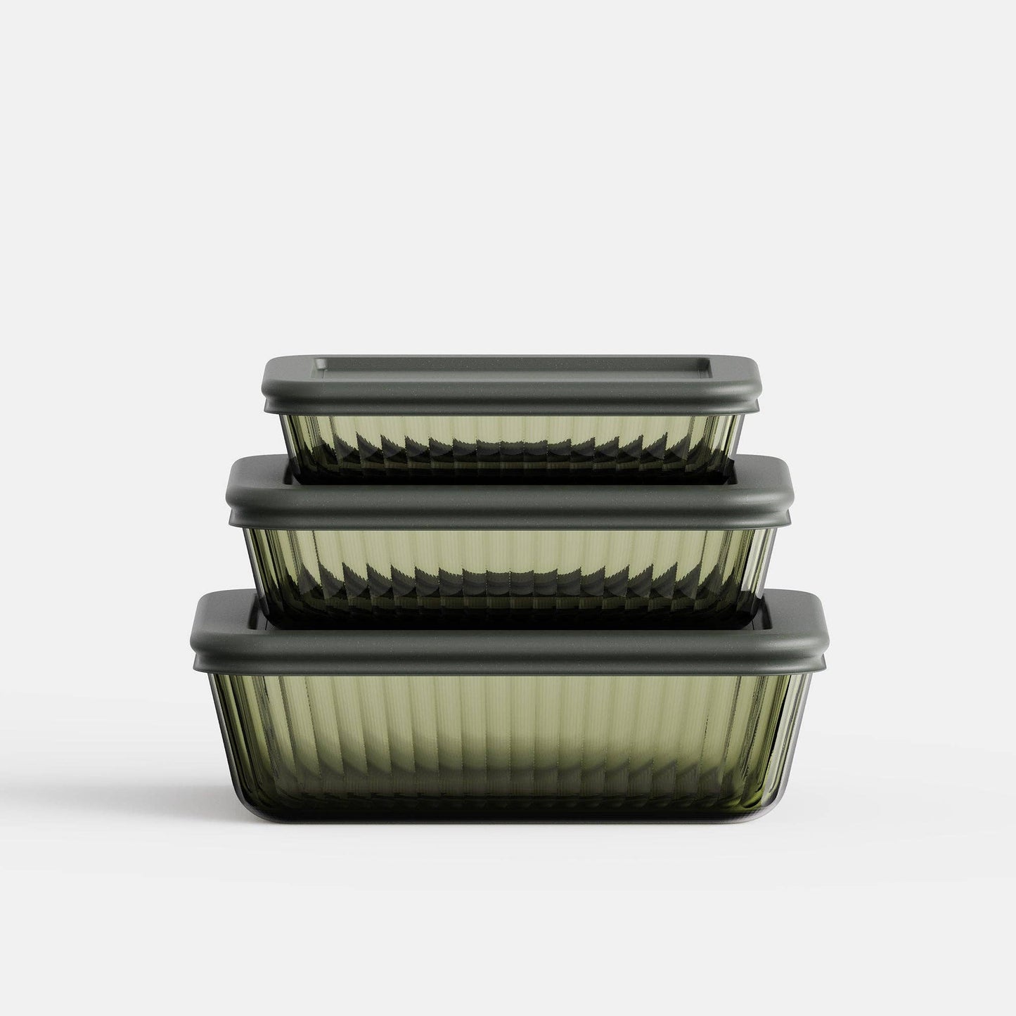 Tinted Rectangular Container Set: Green