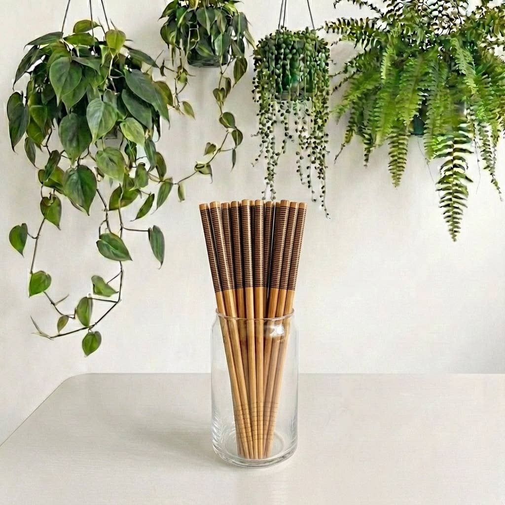 Bamboo Chopsticks - Set of 2 | Summer Bestseller: Red