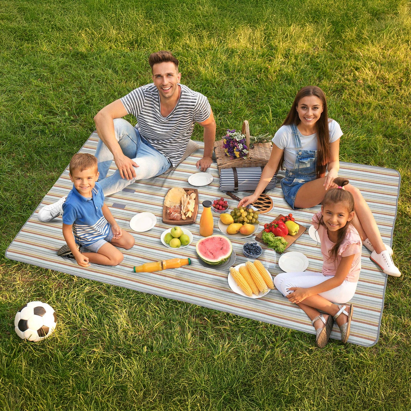 River Rock Woven Stripe Picnic Blanket