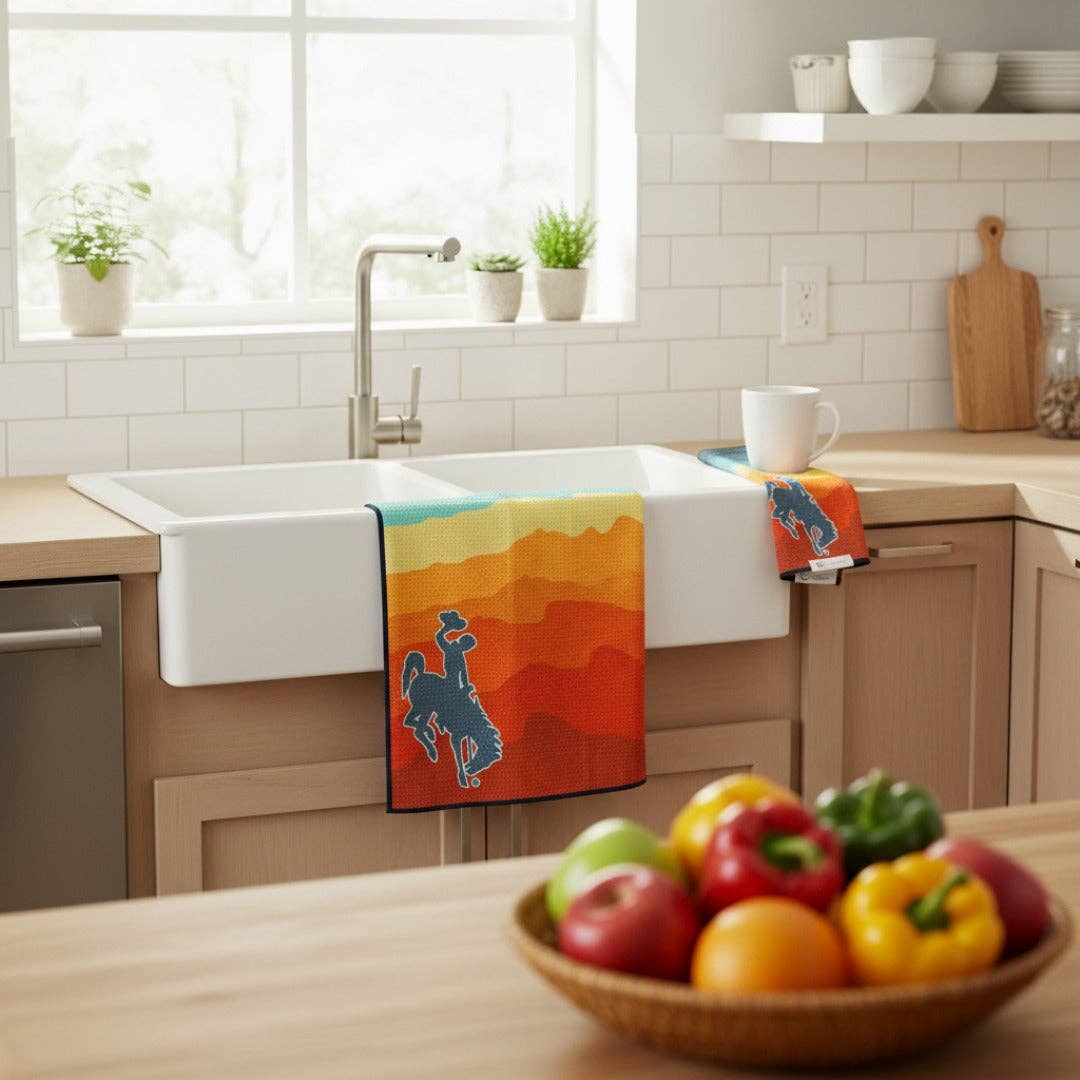 Wyoming Cowboy | Waffle Weave Microfiber Towels Kitchen & Bath: Hand Towel