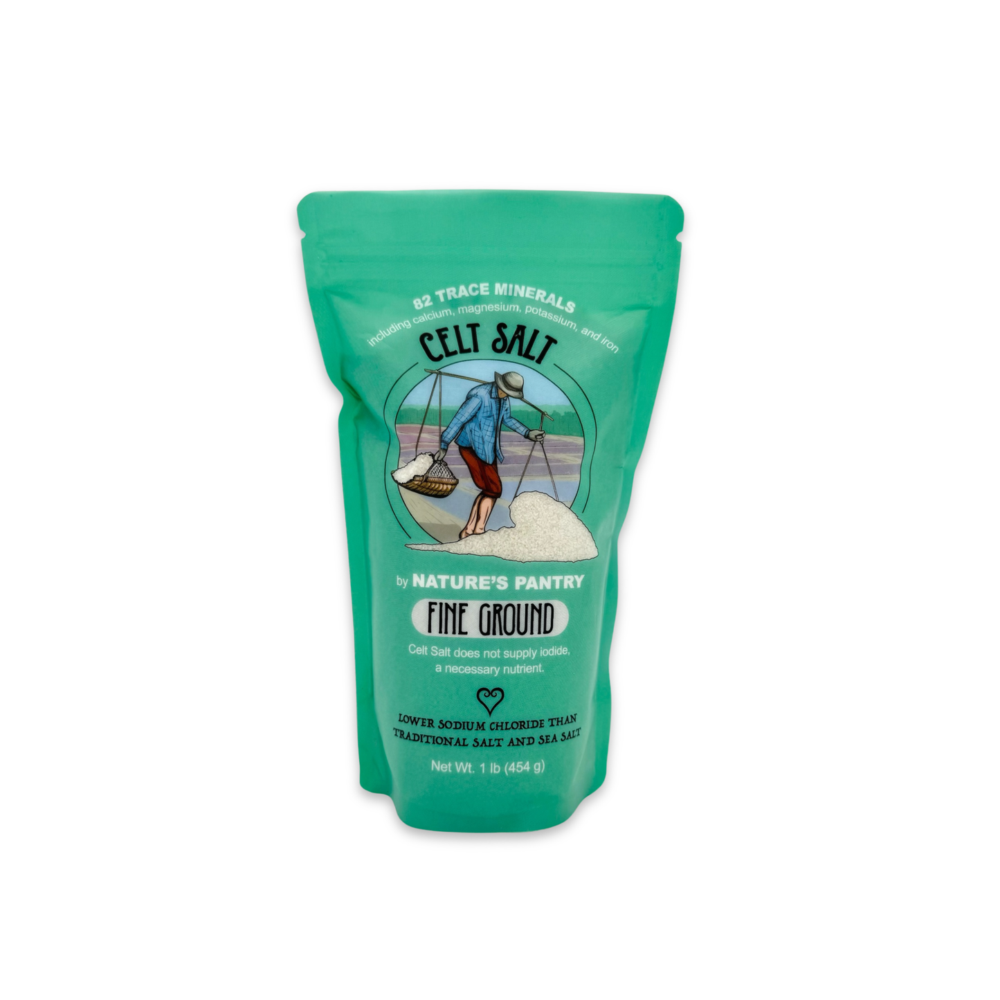 FG1lb Celtic Sea Salt, Fine Ground - 1lb (16oz) Resealable Bag