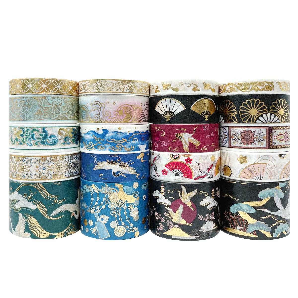 Wrapables Gold Foil Washi Tape in Gift Box Set for DIY Arts: Floral Fireworks