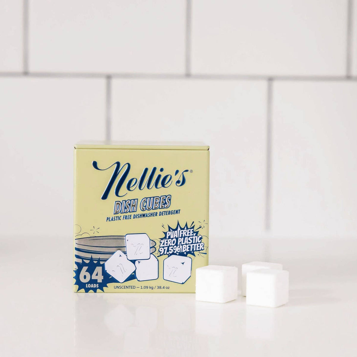 Dish Cubes  - Plastic-Free Dishwasher Tablets - 64 Load Tin