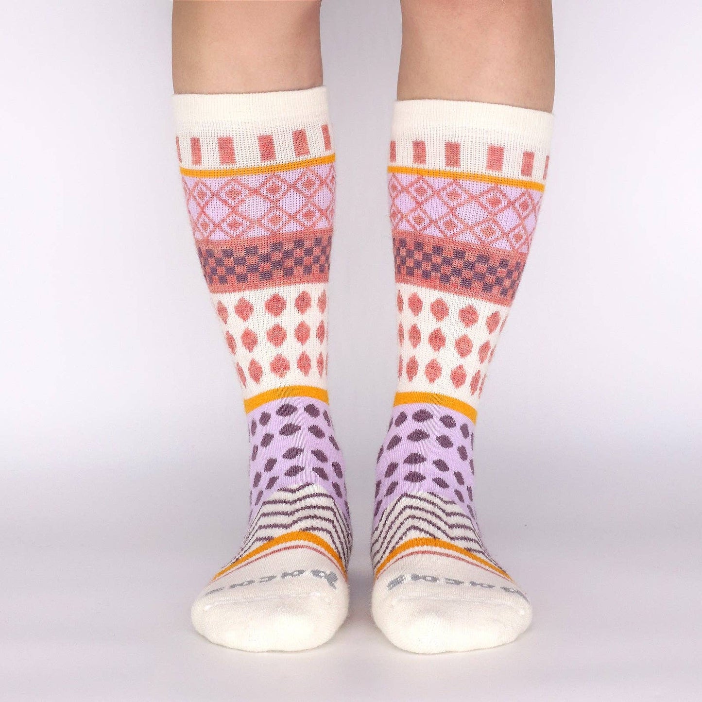Women's Crew Pacas Socks: ALPACA DOTS & Flower/Olive & AO MICRO Alpaca/Denim / Medium / Large (US: 8.5 - 11.5+)