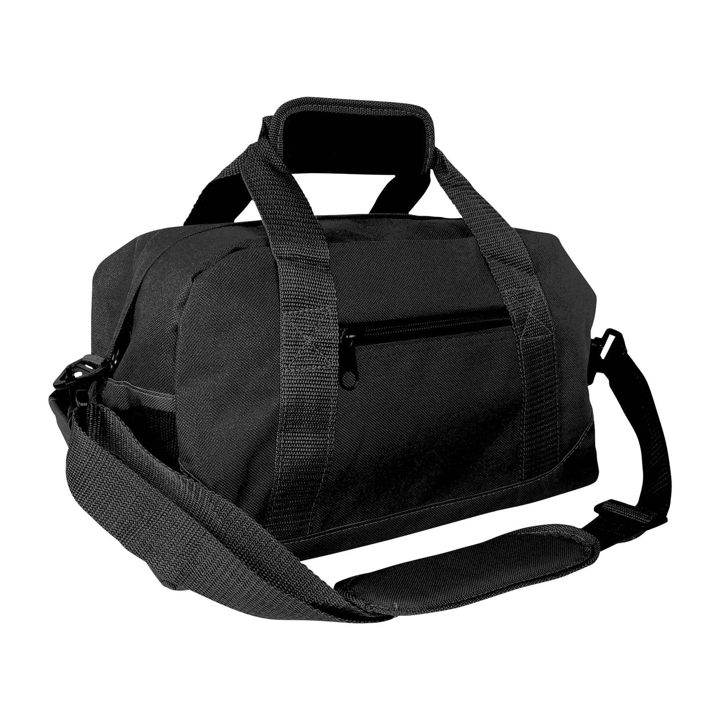 DALIX 14" Small Duffle Bag Two Toned Gym Travel Bag: Black