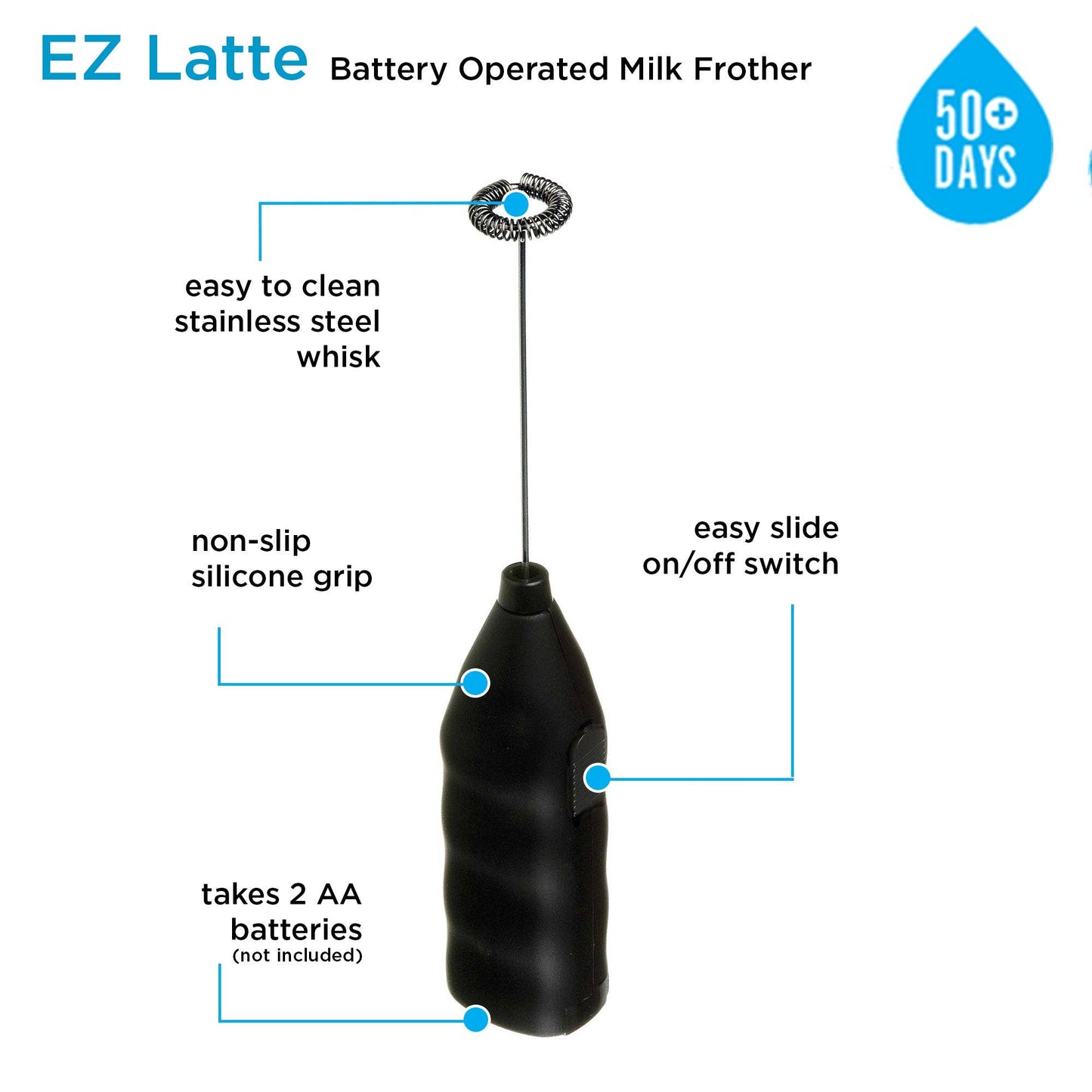 GROSCHE E-Z Latte Milk Frother: Black