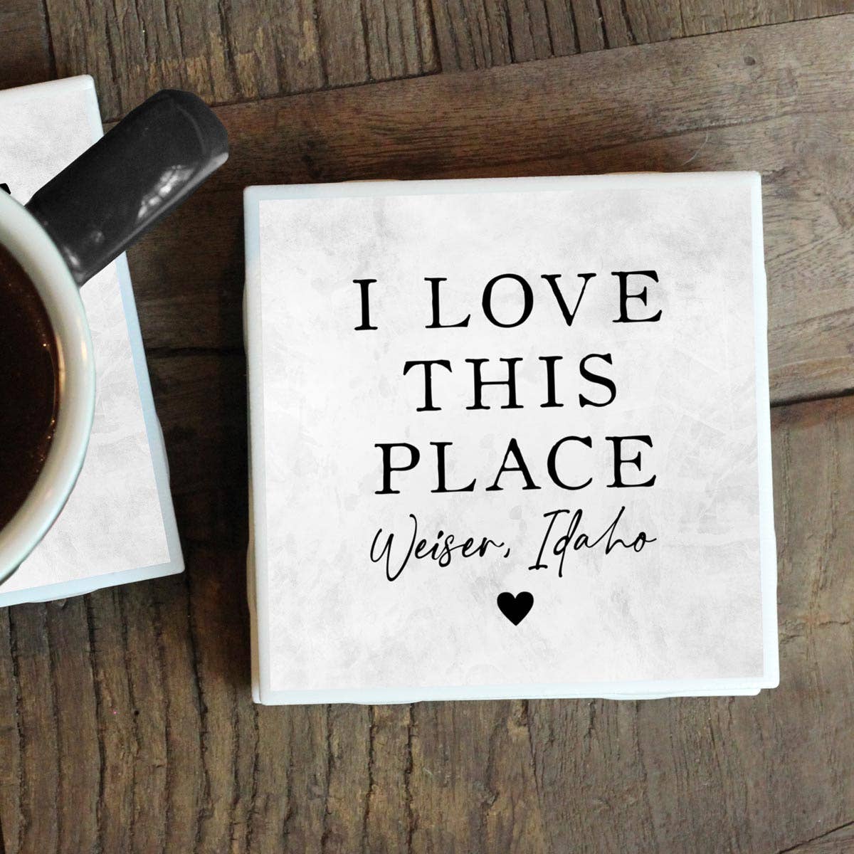 I Love This Place Custom Hometown City Coaster