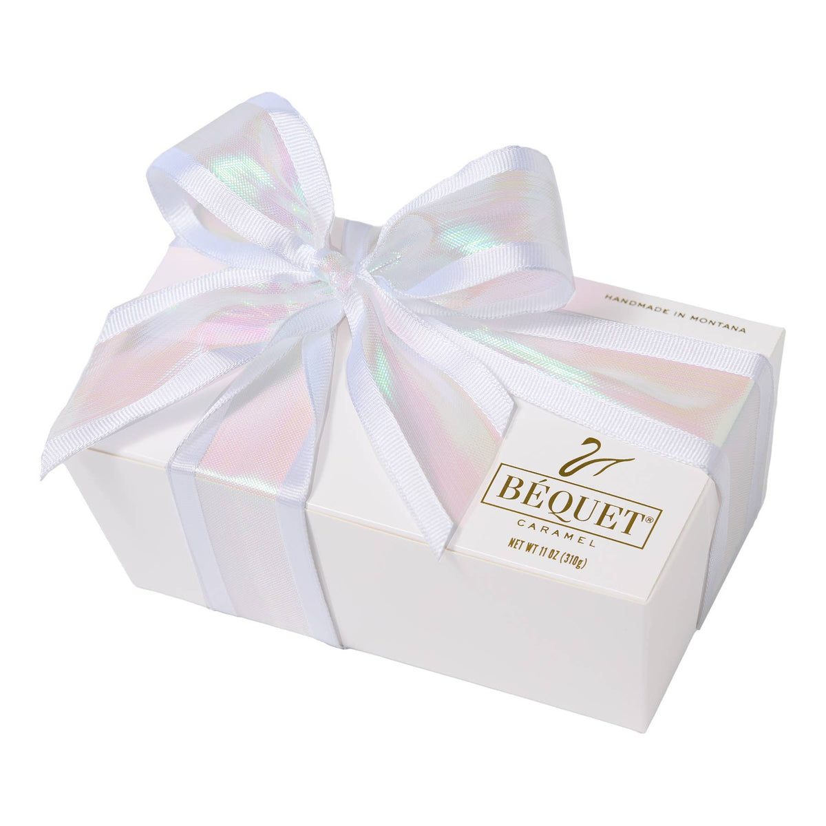Béquet Gourmet Caramel 11 oz Ballotin Gift Box: Assorted Best Sellers Mix / Silver