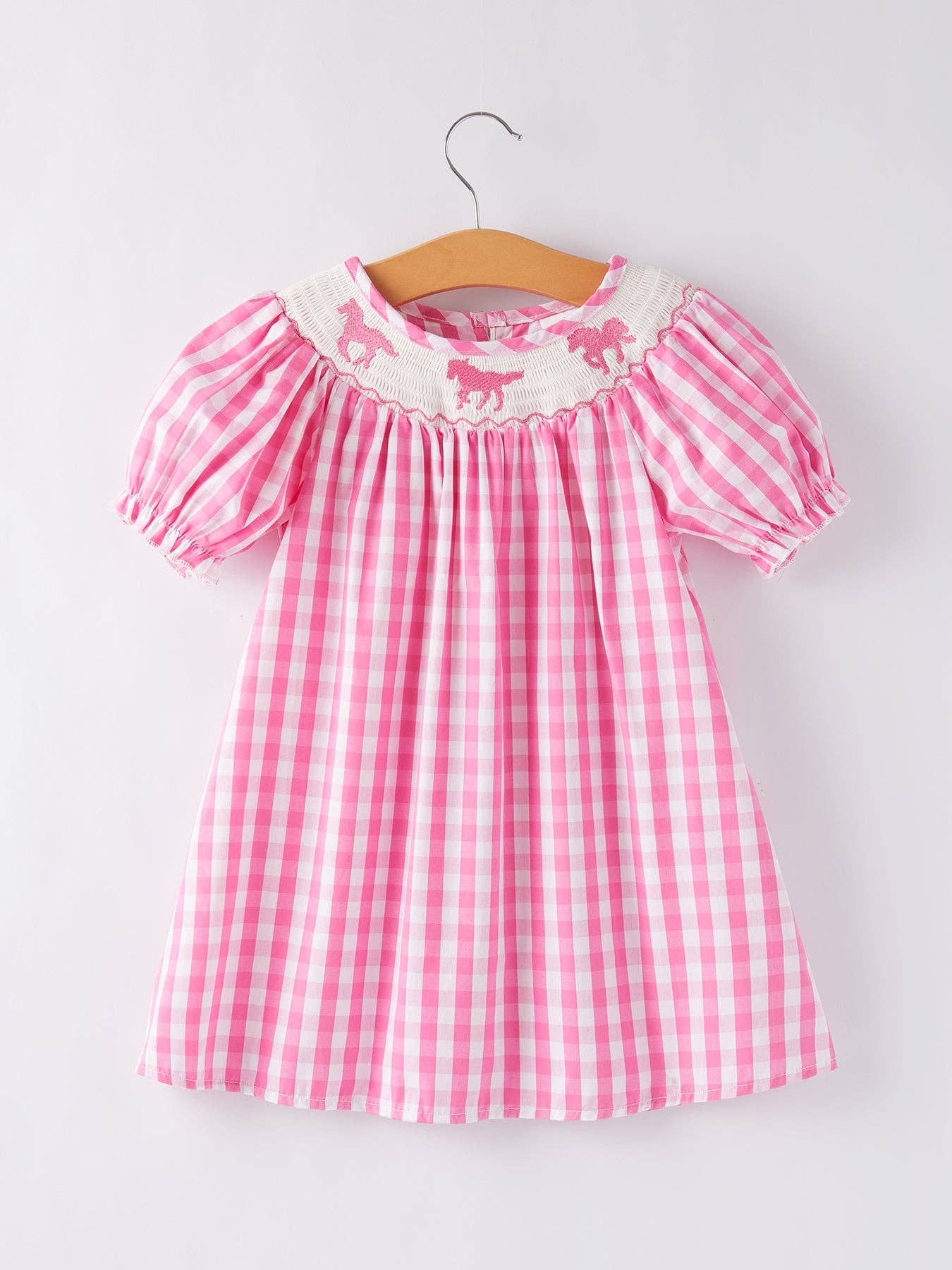 Horse Embroidery Smocking Dress: 2
