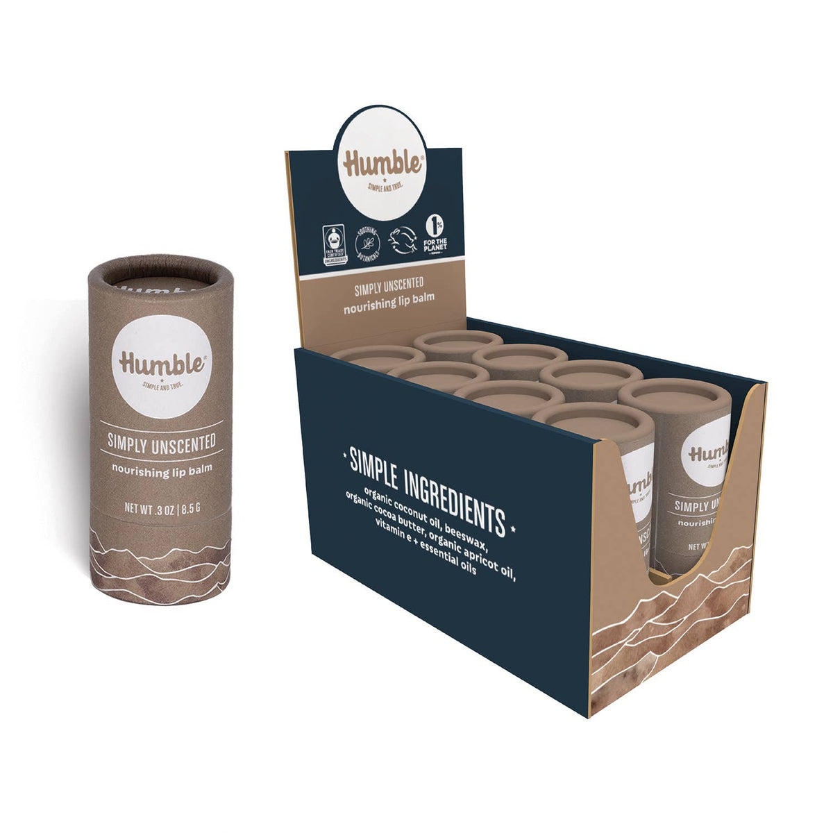 Simply Unscented Plastic-free Lip Balm (8-pack)