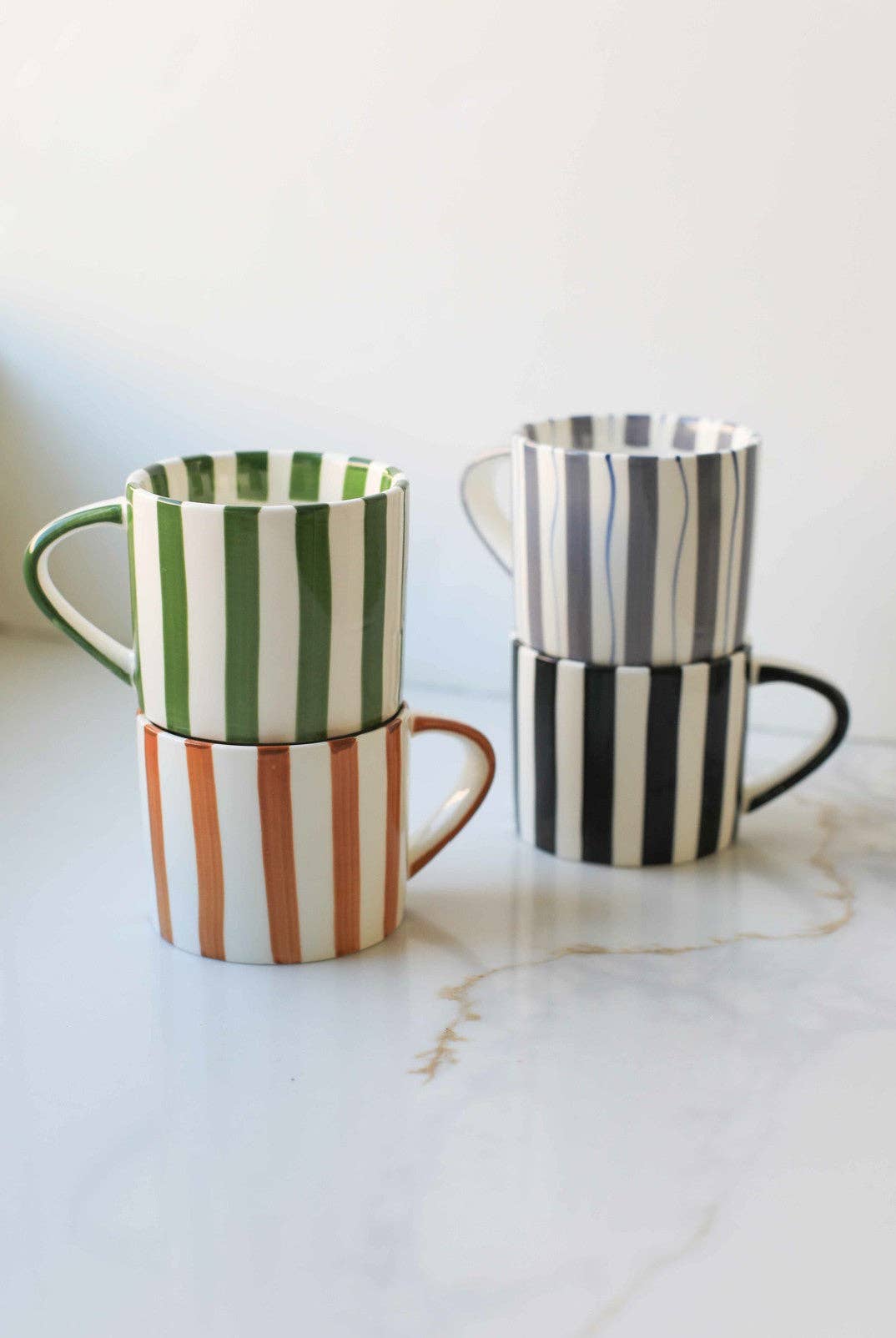 Simple Striped Mugs: Blue