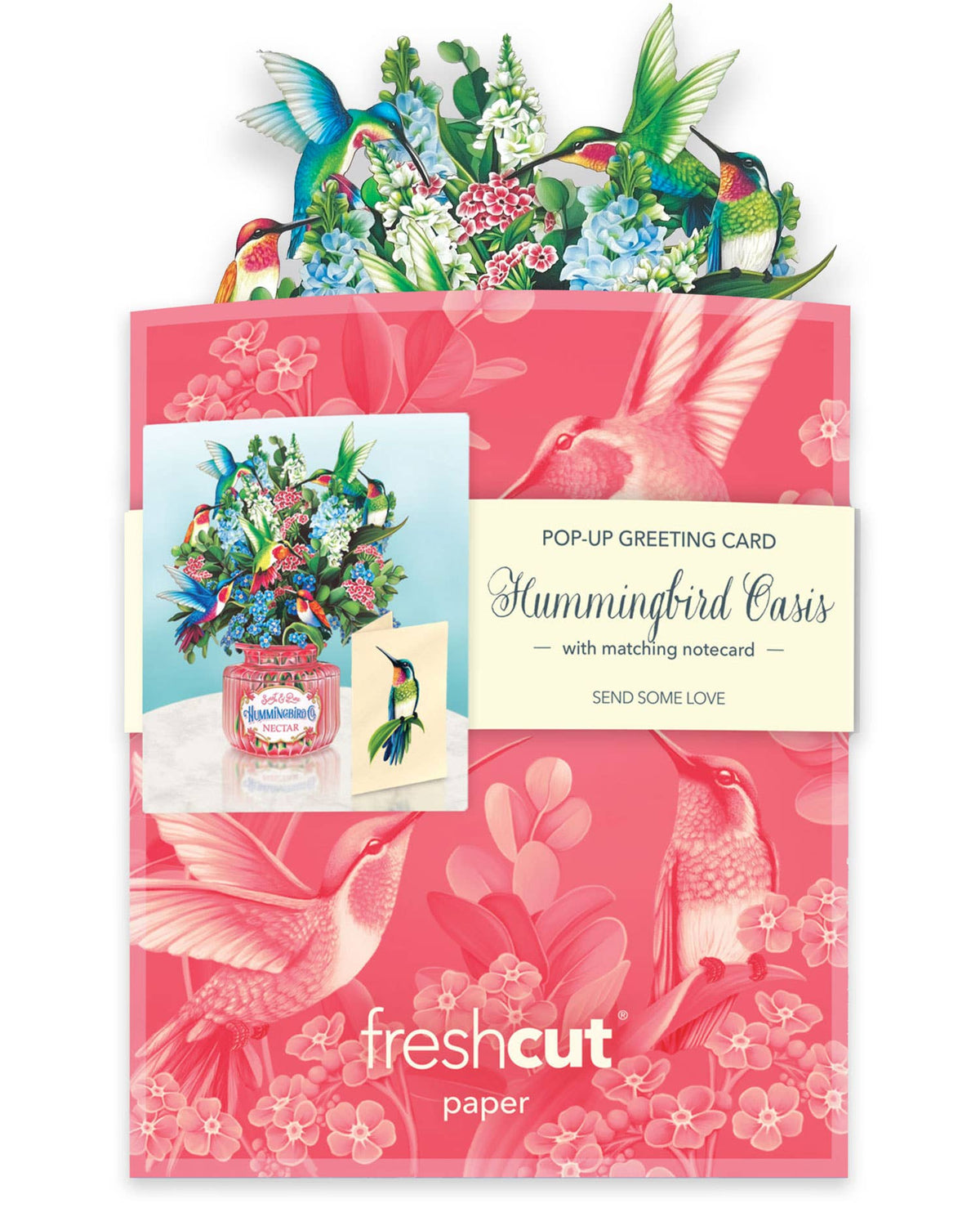 Mini Hummingbird Oasis  (10 Mini Pop-up Greeting Cards)