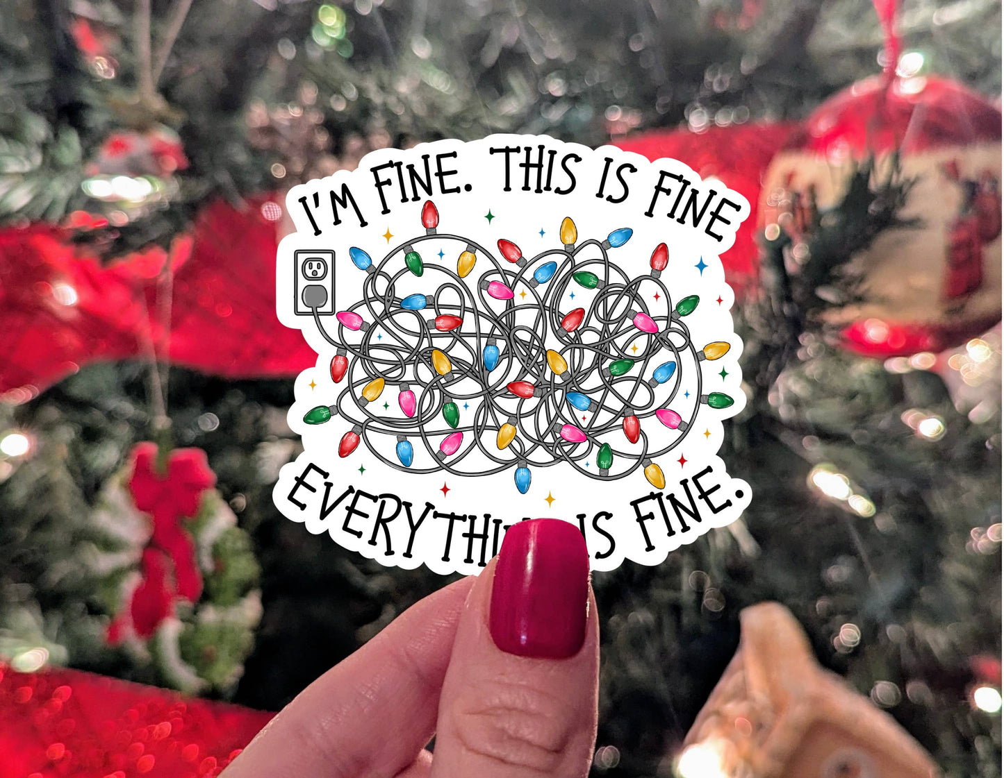 I'm fine this is fine everything is fine, Christmas stickers: Loose