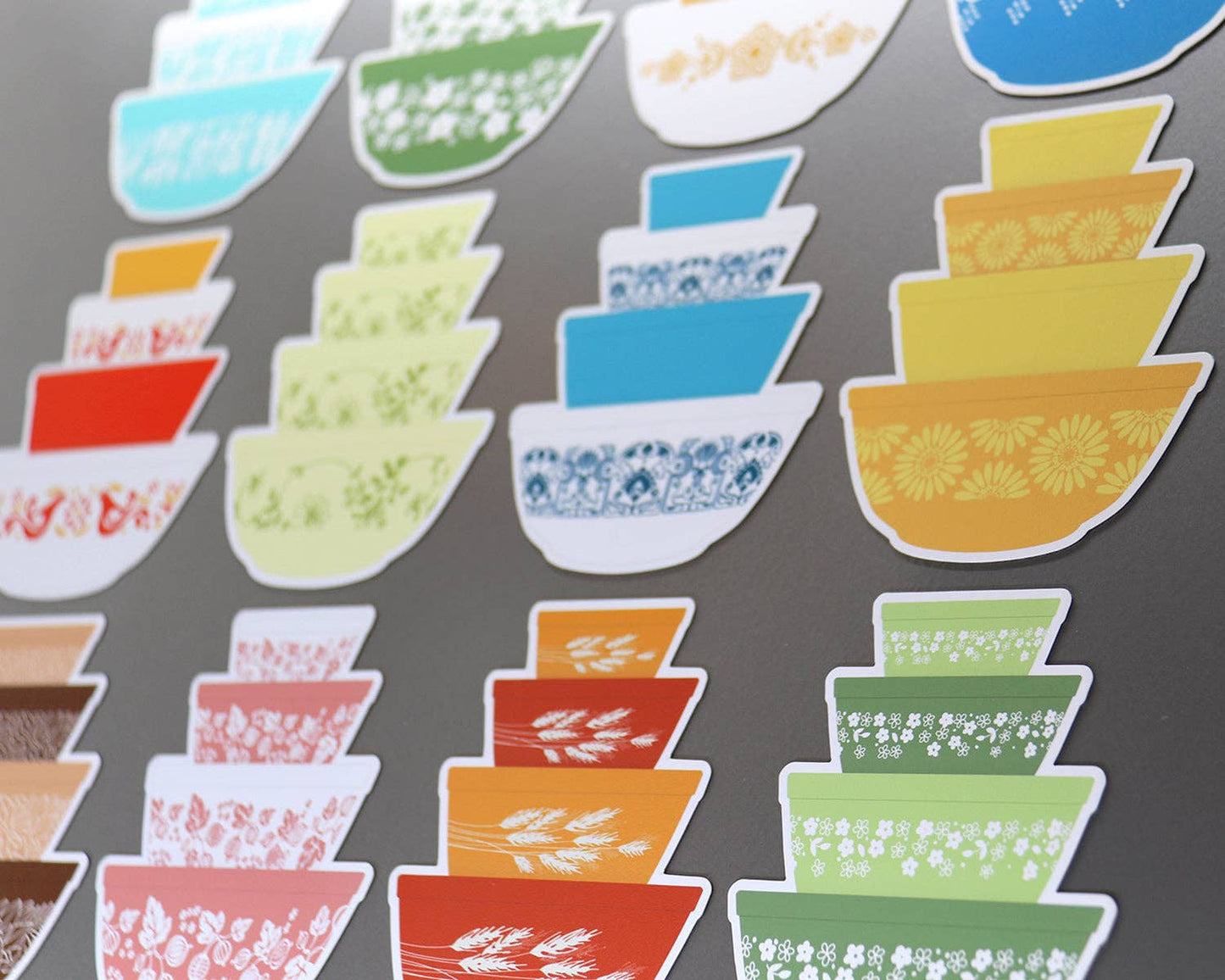 Pyrex-Inspired Bowl Stack Magnet – Retro Fridge Decor: Homestead
