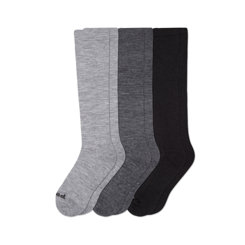 Men's Compression Socks: SOLID/Gray & SOLID/Charcoal & SOLID/Black / Medium / Large (US: 7 - 10)
