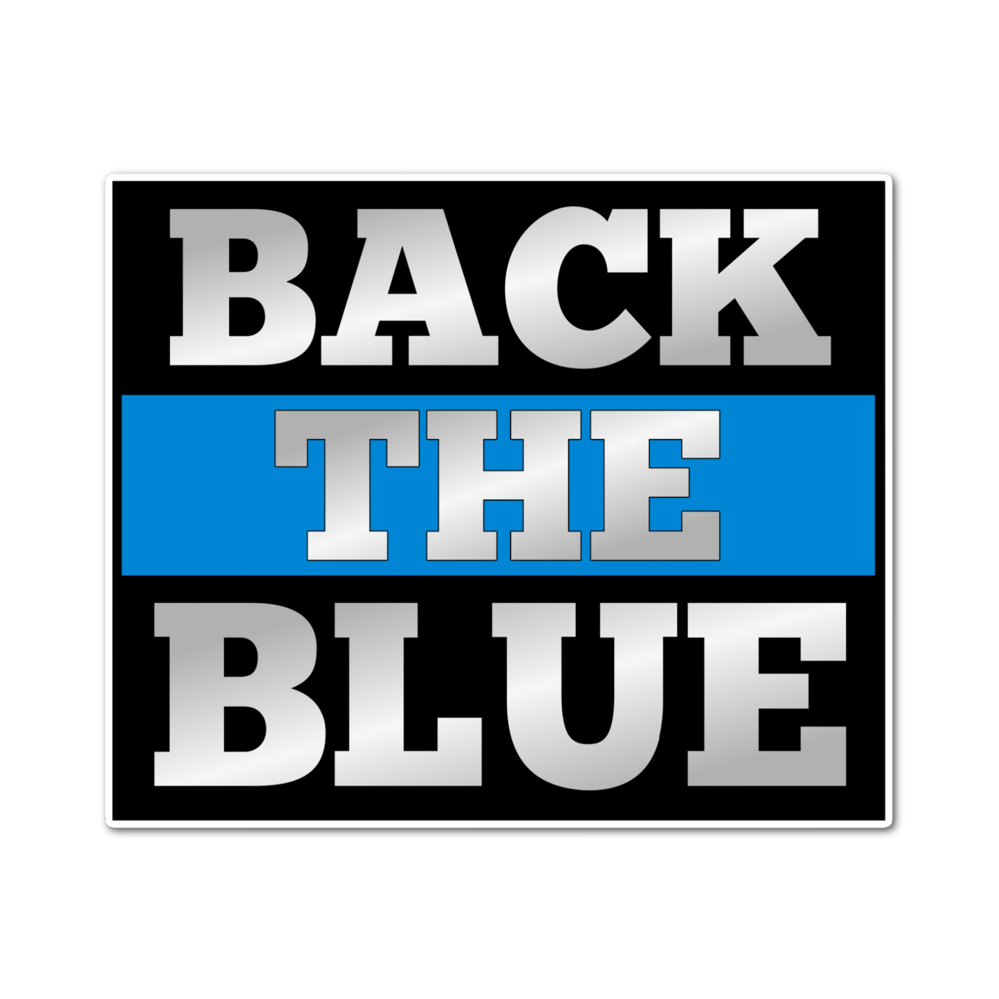 3" Back the Blue Police Cop laminated sticker right