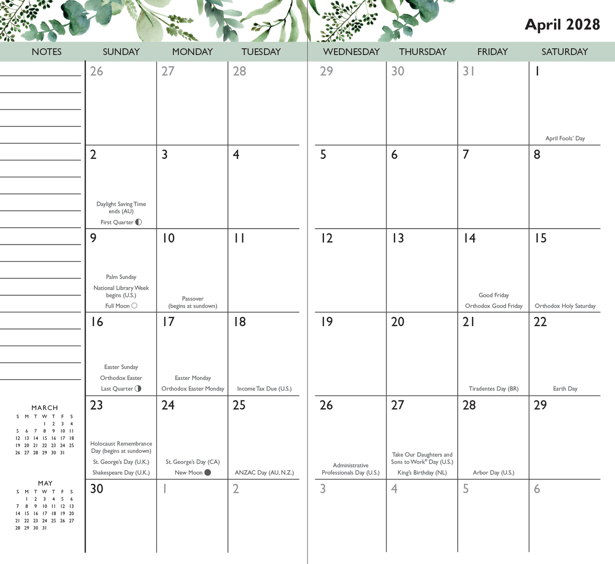 2027-28 Eucalyptus 2-Year Pocket Planner
