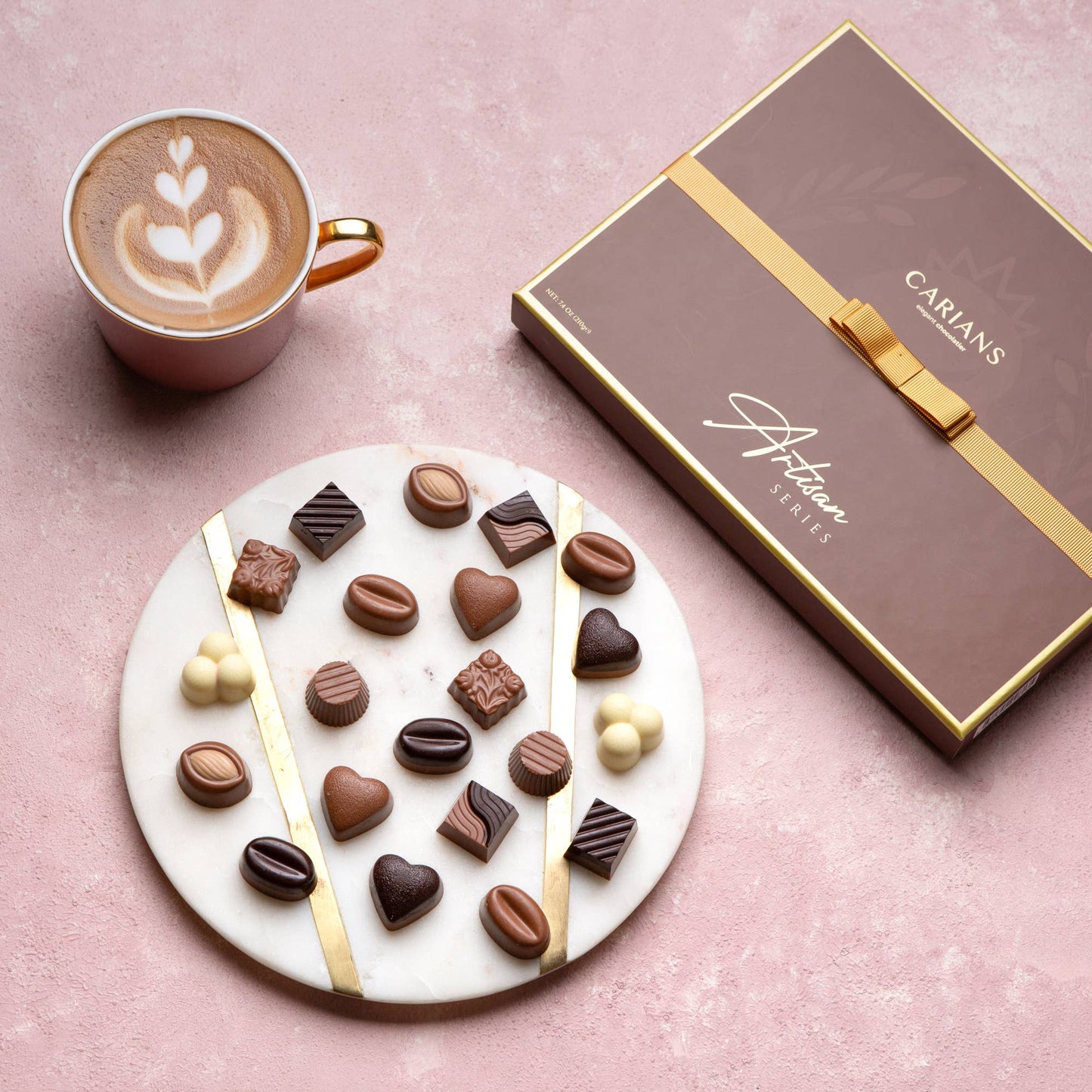Valentine's  Chocolate Gift Box Premium Quality, Gold Ribbon