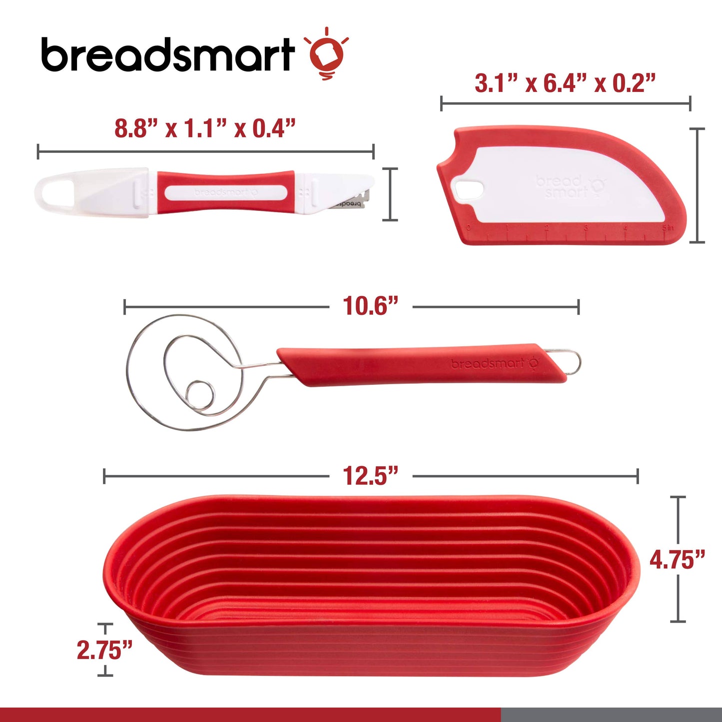 Breadsmart 5pc Bread Making Kit: Purple