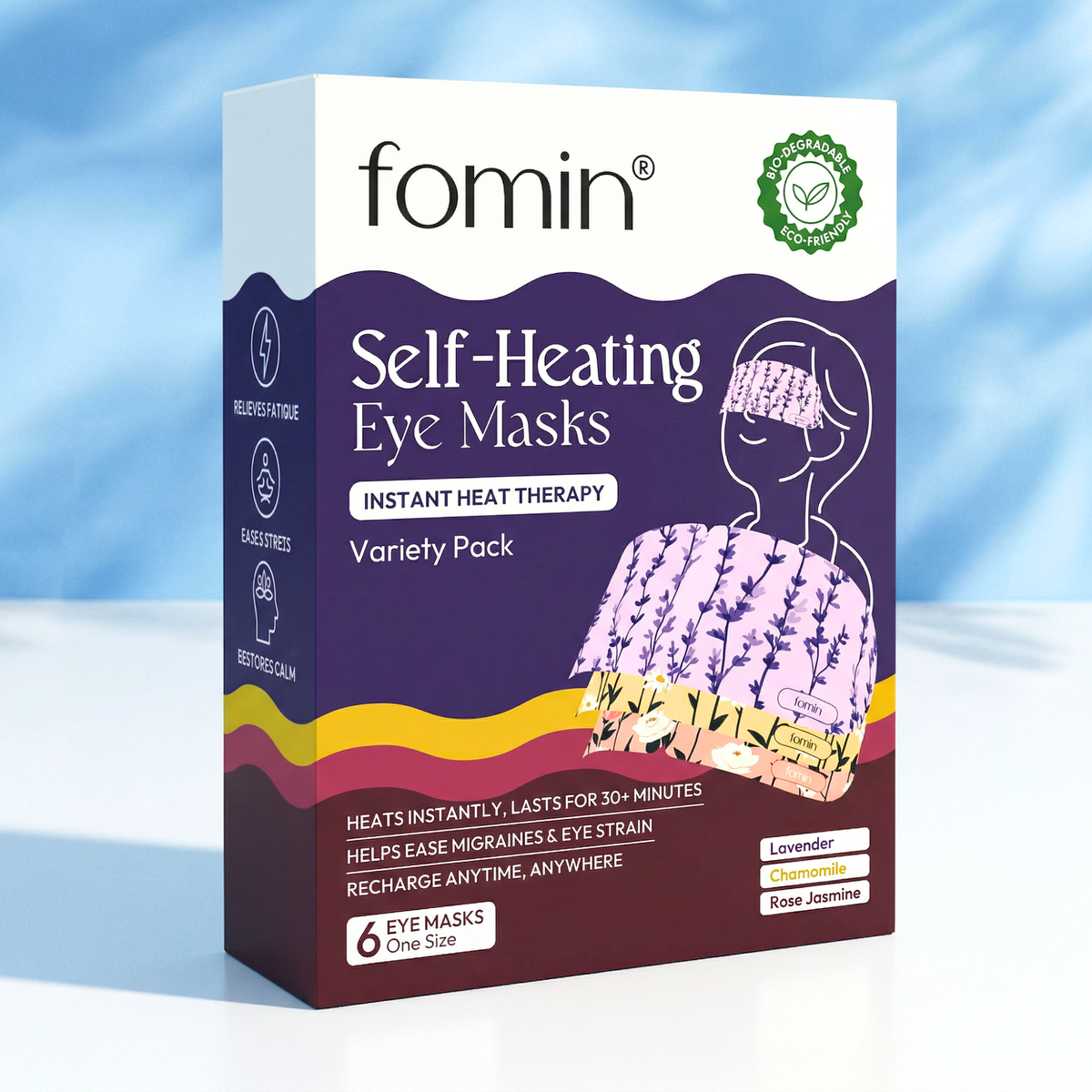 Self-Heating Eye Mask 6PK | Steam Spa | Scent Sampler
