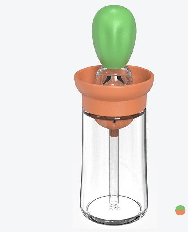 Perfectly drip Oil bottle with silicone brush Pastry steak L: 1 Pack(Mix & Match Colors)